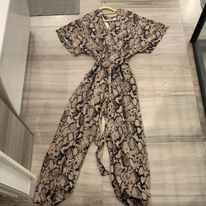 Size 6 snake print jumpsuit worn once